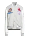 Off-white Woman Jacket Light Grey Size 4 Leather, Virgin Wool, Polyamide In Gray