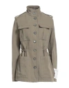 Off-white Woman Jacket Military Green Size 4 Cotton, Linen In Gold