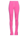 Off-white Front Zip Split Flare Fit Leggings In Pink