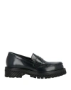 Off-white Woman Loafers Midnight Blue Size 6 Leather In Blue