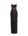 Off-white Woman Maxi Dress Black Size 8 Polyester, Virgin Wool, Elastane, Leather In Black
