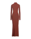 Off-white Woman Maxi Dress Brown Size 0 Viscose, Polyester