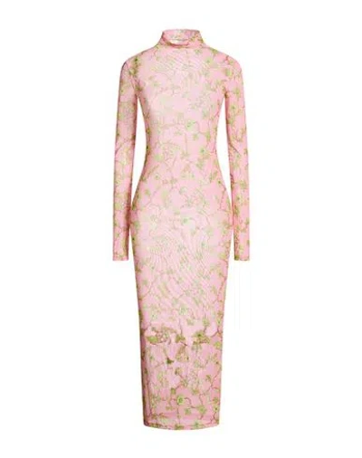 Off-white Woman Maxi Dress Pink Size 6 Polyamide, Elastane