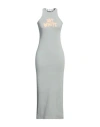 Off-white Woman Maxi Dress Sky Blue Size L Cotton, Elastane In Blue