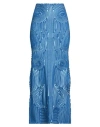 Off-white Woman Maxi Skirt Blue Size 6 Viscose, Polyester, Cotton, Polyamide, Elastane In Blue