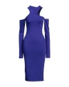 Off-white Violet Asymmetric Long-sleeve Midi Dress In Blue