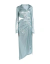 Off-white Woman Midi Dress Sky Blue Size 4 Viscose, Elastane