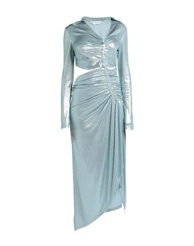 Off-white Woman Midi Dress Sky Blue Size 4 Viscose, Elastane