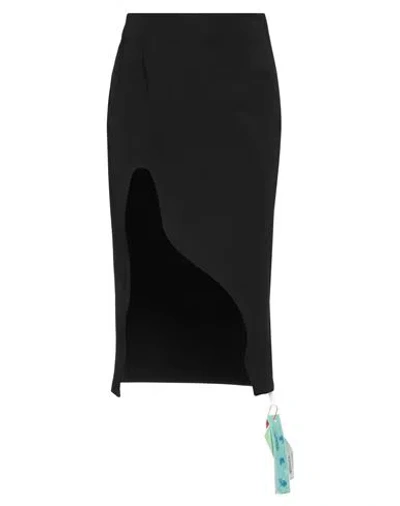 Off-white Woman Midi Skirt Black Size 10 Viscose, Polyamide, Elastane