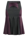 Off-white Pleated Satin Midi Skirt In Black