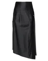 Off-white Woman Midi Skirt Black Size 6 Viscose, Virgin Wool In Black