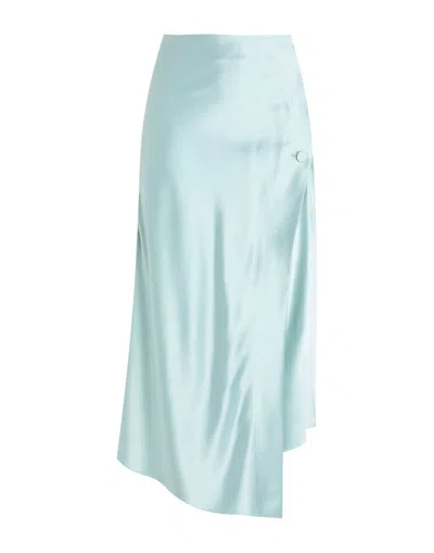 Off-white Woman Midi Skirt Sky Blue Size 4 Viscose, Virgin Wool