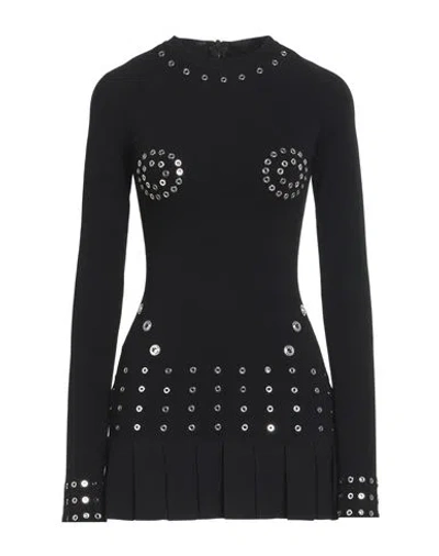 OFF-WHITE OFF-WHITE WOMAN MINI DRESS BLACK SIZE 6 VISCOSE, POLYAMIDE, POLYESTER, POLYURETHANE, BRASS