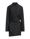 Off-white Off Jacquard Twisted Shirtdress In Black