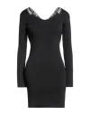 Off-white Ribbed Dress With Iconic Detail In Black