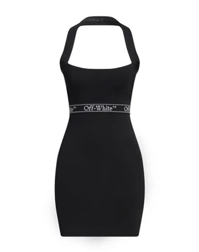 OFF-WHITE OFF-WHITE WOMAN MINI DRESS BLACK SIZE M POLYAMIDE, ELASTANE