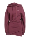 Off-white Woman Mini Dress Burgundy Size L Cotton, Elastane In Burgundy