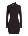 Off-white Woman Mini Dress Dark Brown Size 0 Viscose, Elastane