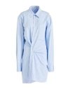 OFF-WHITE OFF-WHITE WOMAN MINI DRESS LIGHT BLUE SIZE 8 COTTON