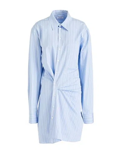 Off-white Woman Mini Dress Light Blue Size 2 Cotton
