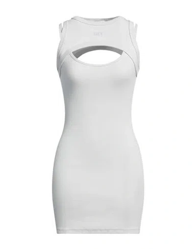 Off-white Woman Mini Dress Light Grey Size 6 Cotton, Elastane