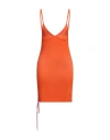 Off-white Woman Mini Dress Orange Size 6 Viscose, Polyester