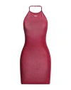 Off-white Woman Mini Dress Red Size 2 Viscose, Polyamide, Metallic Fiber, Elastane In Red