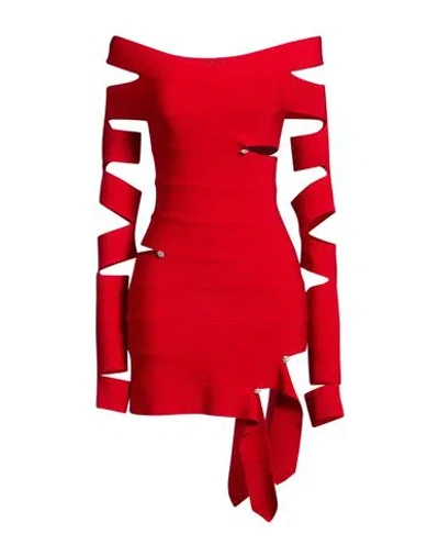 Off-white Woman Mini Dress Red Size M Viscose, Polyester