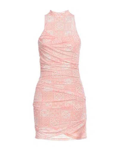 Off-white Woman Mini Dress Salmon Pink Size 2 Polyamide, Elastane