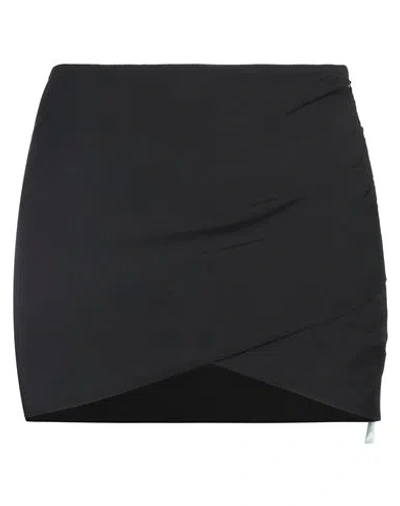 Off-white Woman Mini Skirt Black Size 6 Polyester, Virgin Wool, Elastane