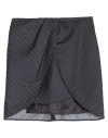 Off-white Woman Mini Skirt Lead Size 6 Virgin Wool, Polyester In Grey