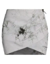 Off-white Woman Mini Skirt Light Grey Size 2 Leather