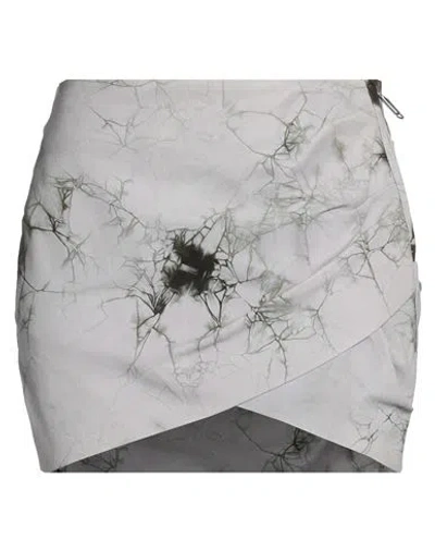 Off-white Woman Mini Skirt Light Grey Size 2 Leather