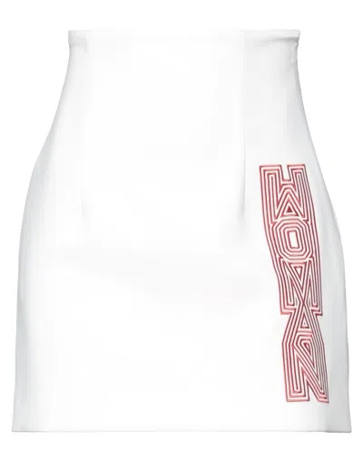 Off-white Woman Mini Skirt White Size 2 Polyamide, Cotton, Elastane