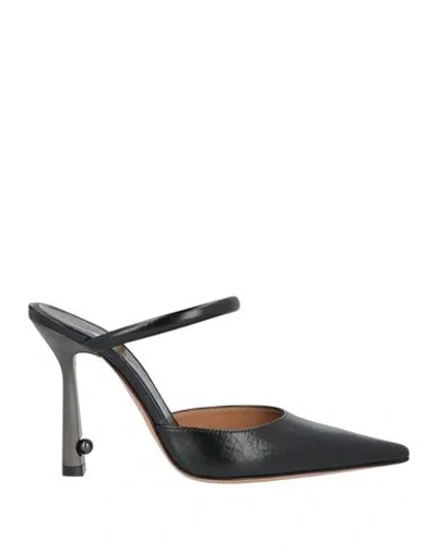 OFF-WHITE OFF-WHITE WOMAN MULES & CLOGS BLACK SIZE 6 LEATHER