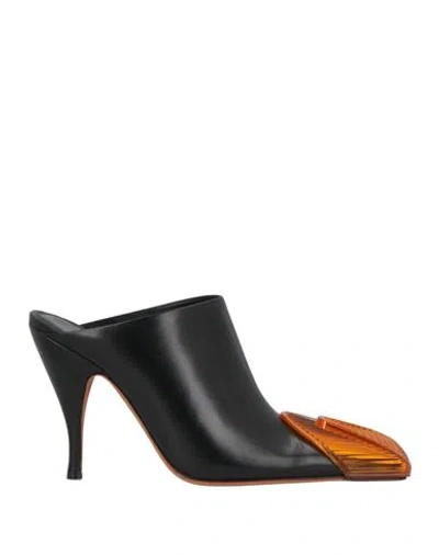 OFF-WHITE OFF-WHITE WOMAN MULES & CLOGS BLACK SIZE 8 LEATHER