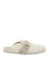 Off-white Woman Mules & Clogs Off White Size 6 Leather, Textile Fibers In White