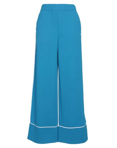 Off-white Woman Pants Azure Size 2 Polyester In Blue