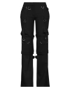 OFF-WHITE OFF-WHITE WOMAN PANTS BLACK SIZE 6 POLYESTER, VIRGIN WOOL, ELASTANE