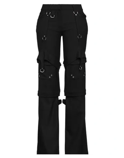 Off-white Woman Pants Black Size 4 Polyester, Virgin Wool, Elastane