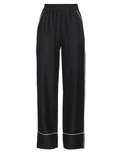 OFF-WHITE OFF-WHITE WOMAN PANTS BLACK SIZE 6 SILK, COTTON