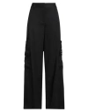 Off-white Woman Pants Black Size 8 Virgin Wool In Black