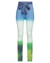 Off-white Woman Pants Blue Size 8 Viscose, Polyester In Blue