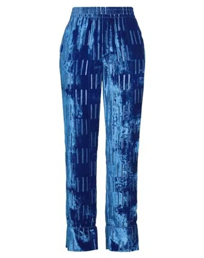 Off-white Shibori Velvet Trousers In Blue