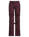 Off-white Woman Pants Burgundy Size 6 Polyester, Virgin Wool, Elastane