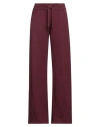 Off-white Woman Pants Burgundy Size L Cotton In Red