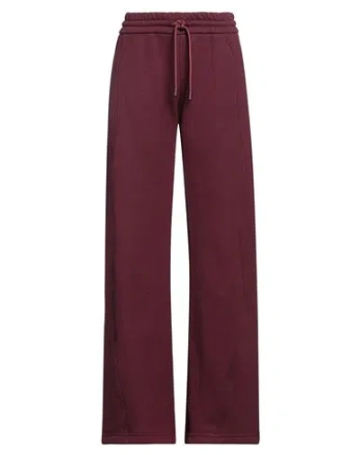 Off-white Woman Pants Burgundy Size L Cotton In Brown