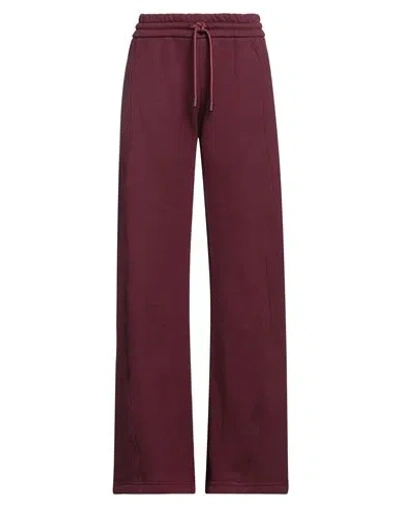 Off-white Woman Pants Burgundy Size L Cotton In Red