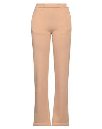 Off-white Woman Pants Camel Size L Organic Cotton In Beige