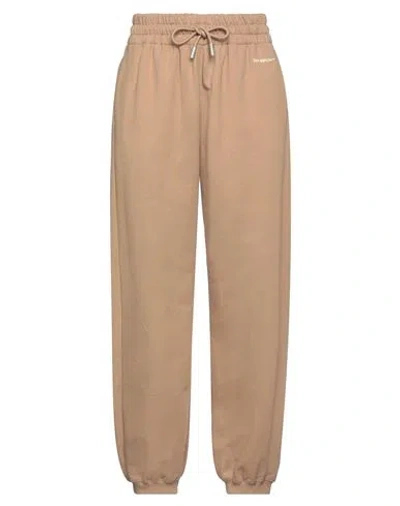 Off-white Woman Pants Camel Size S Cotton, Elastane, Polyester In Beige